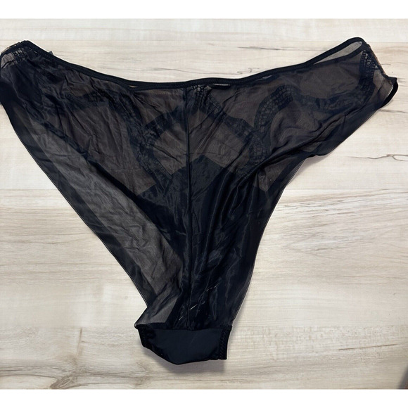 Thistle and Spire Women 3X Panty Manifesto Mesh Underwear Black Toffee New - Picture 4 of 7